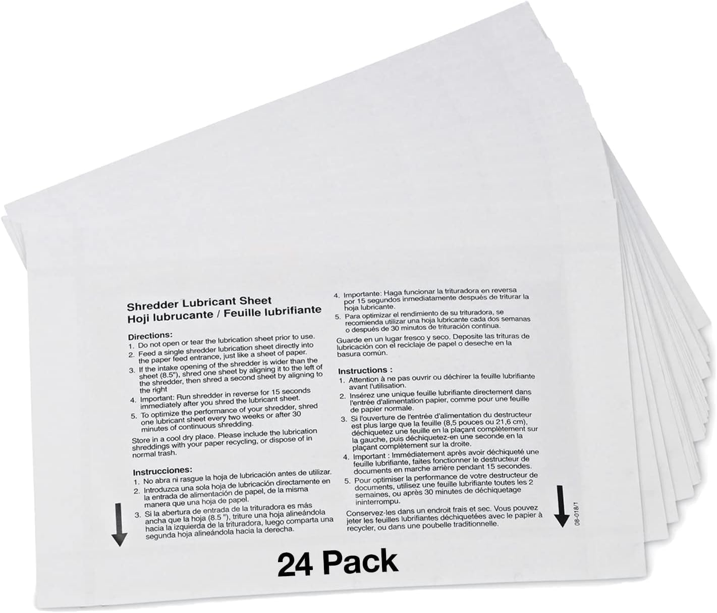 Paper Shredder Lubricant Sheets 24-Pack