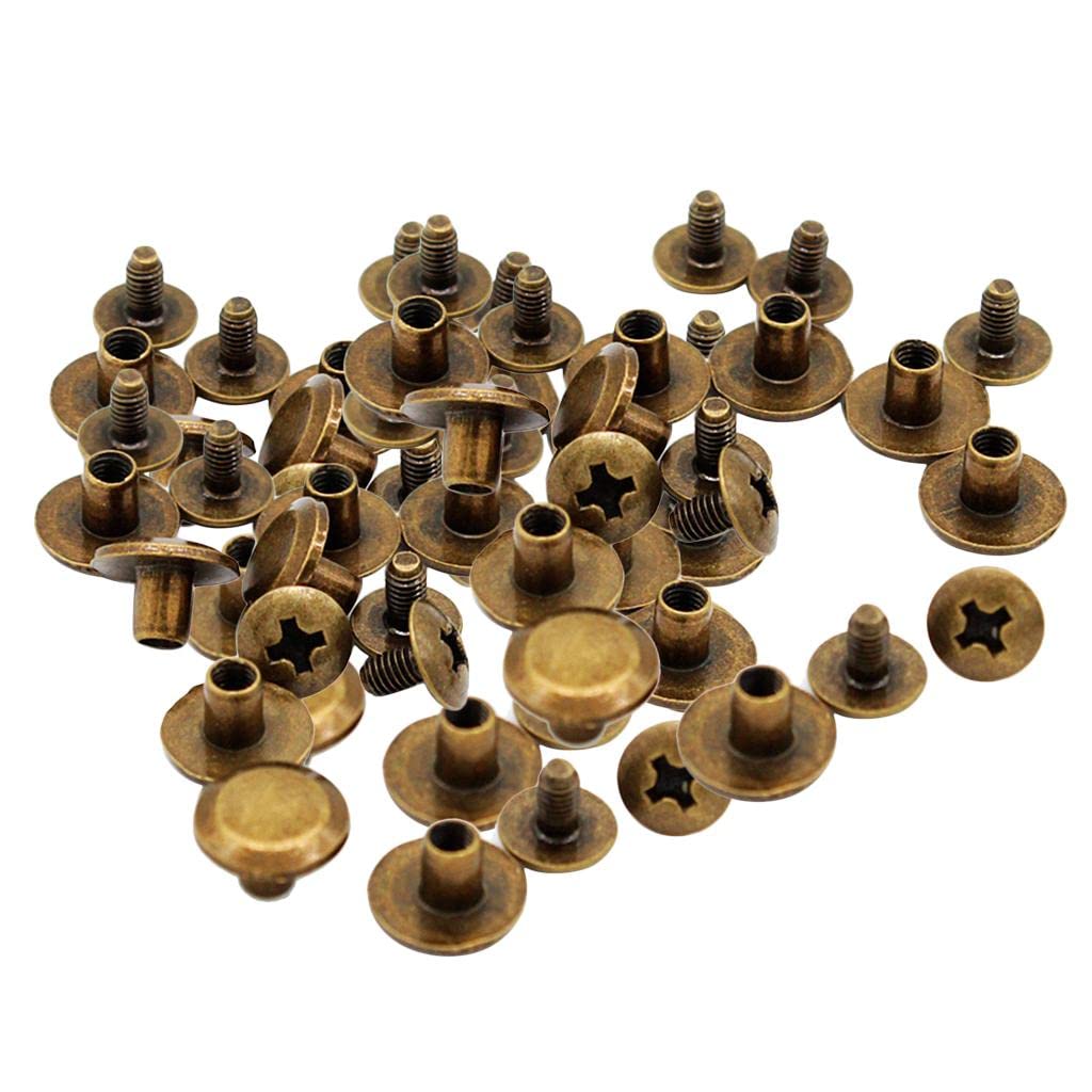 VELURA 30 Sets Binding Chicago Screws Nail Rivets Studs for DIY Art Crafts 10x5mm|Crafts | Leathercrafts | Leathercraft Accessories |30 Pieces Screw Rivets-image-41