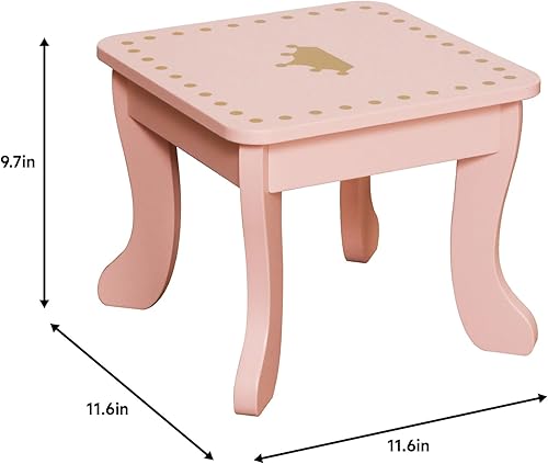 Miniatura 4 de Mesa de maquillaje para niña pequeña con espejo y silla, juego de mesa y silla para niños con cajón de almacenamiento, tocador para niños pequeños