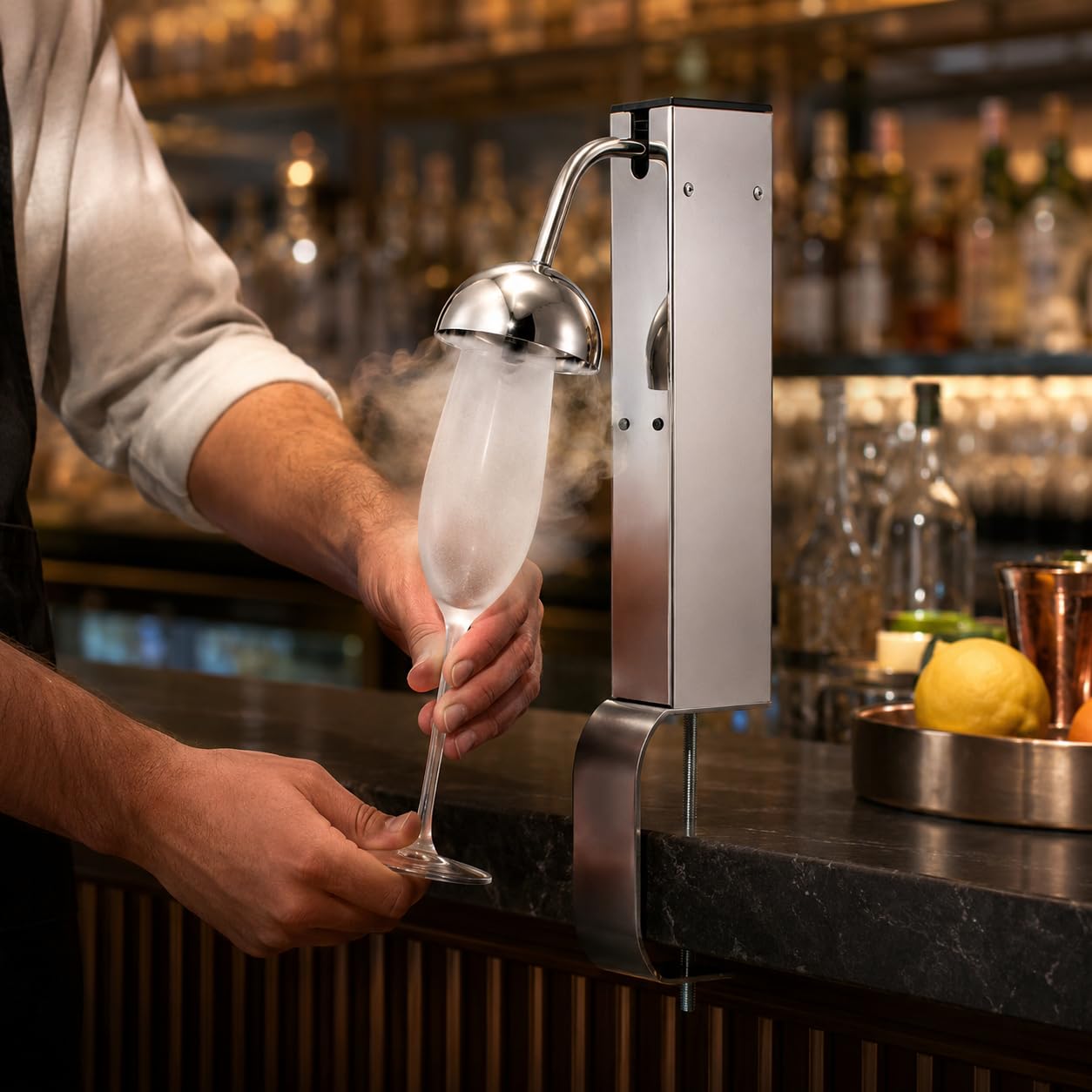 Enfriador de vidrio comercial, herramienta de acero inoxidable, escarcha bebidas en 6 segundos para cerveza, vino, cócteles, ideal para bares y uso doméstico