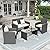 VONZOY Patio Furniture Set 4 PiecesOutdoor Furniture with Soft Cushion and GlassTable, All Weather Manual Weaving WickerRattan Patio Chairs for Garden, Terrace, Porch,Lawn (Black/Beige)