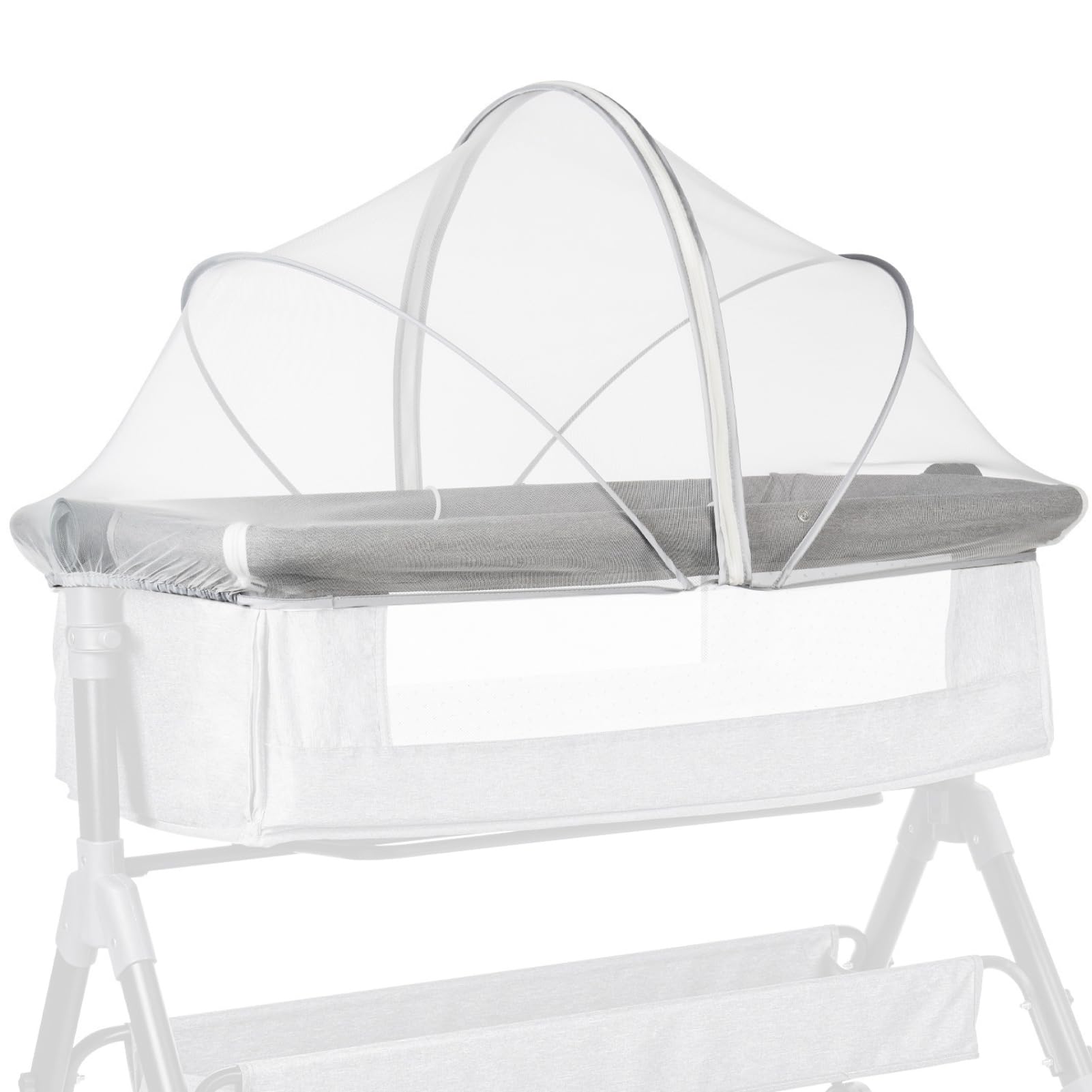 Universal Mosquito Net for Travel Cot, Baby Mosquito Net for Bedside Crib Quick Installation Cat Net for Cot with Noiseless Zipper Travel Bassinet for Babies