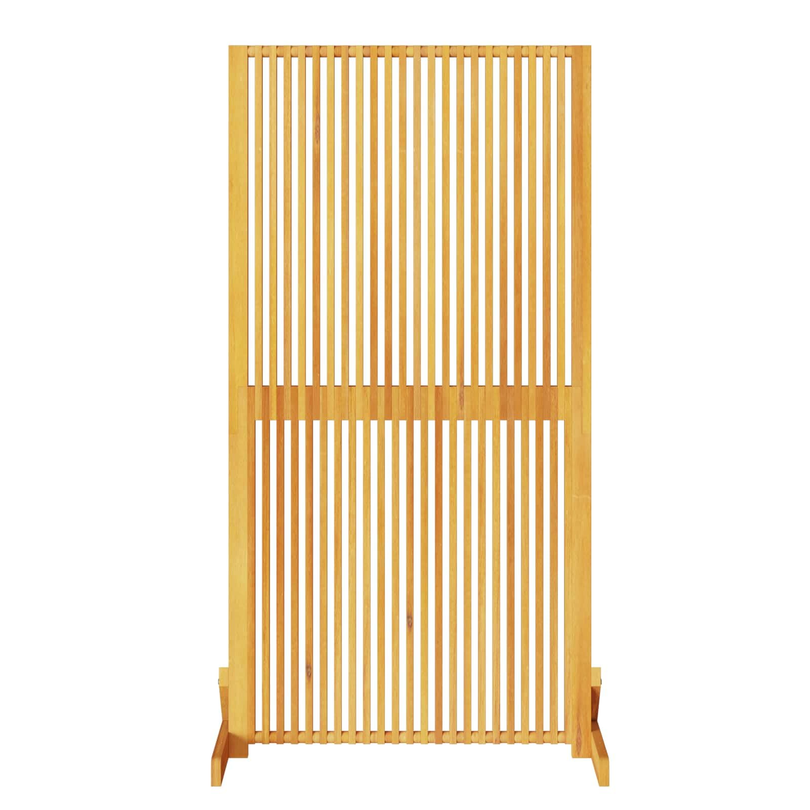 Solid Acacia Wood Privacy Screen 79.5x50x150 cm Brown