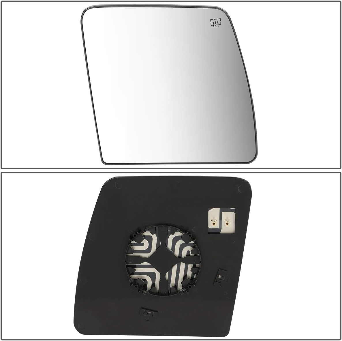 DNA Motoring OEM-MG-0453 963651PA1E OE Style Right Side Heated Upper Mirror Glass Compatible with 12-19 Nissan NV1500/ NV2500 / NV3500