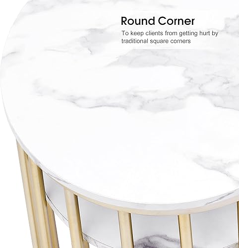 Miniatura 4 de BarberPub Manicura Mesa De Uñas De Mármol Textura Salon Nail Desk Home Spa Belleza Estilista Equipo 2400