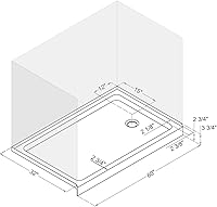 Vista 61 de DreamLine SlimLine DLT-1134420-22 - Base de ducha con drenaje central de 34 pulgadas de profundidad x 42 pulgadas de ancho x 2 3/4 pulgadas de alto