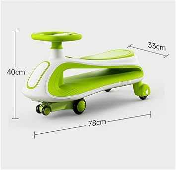 Swing Car Wiggle Cars with Silent Flashing Wheels and Music Wiggle car