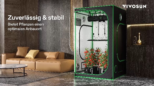 VIVOSUN Growzelt Komplettset 80x80x160cm, mit Grow Lampe Vollspektrum 150W