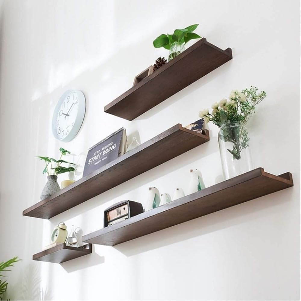 Citybaby 装飾棚 壁掛け棚 エレガントなフローティング ディスプレイ棚 けディスプレイ棚 無垢材壁棚 ホームデコレーション