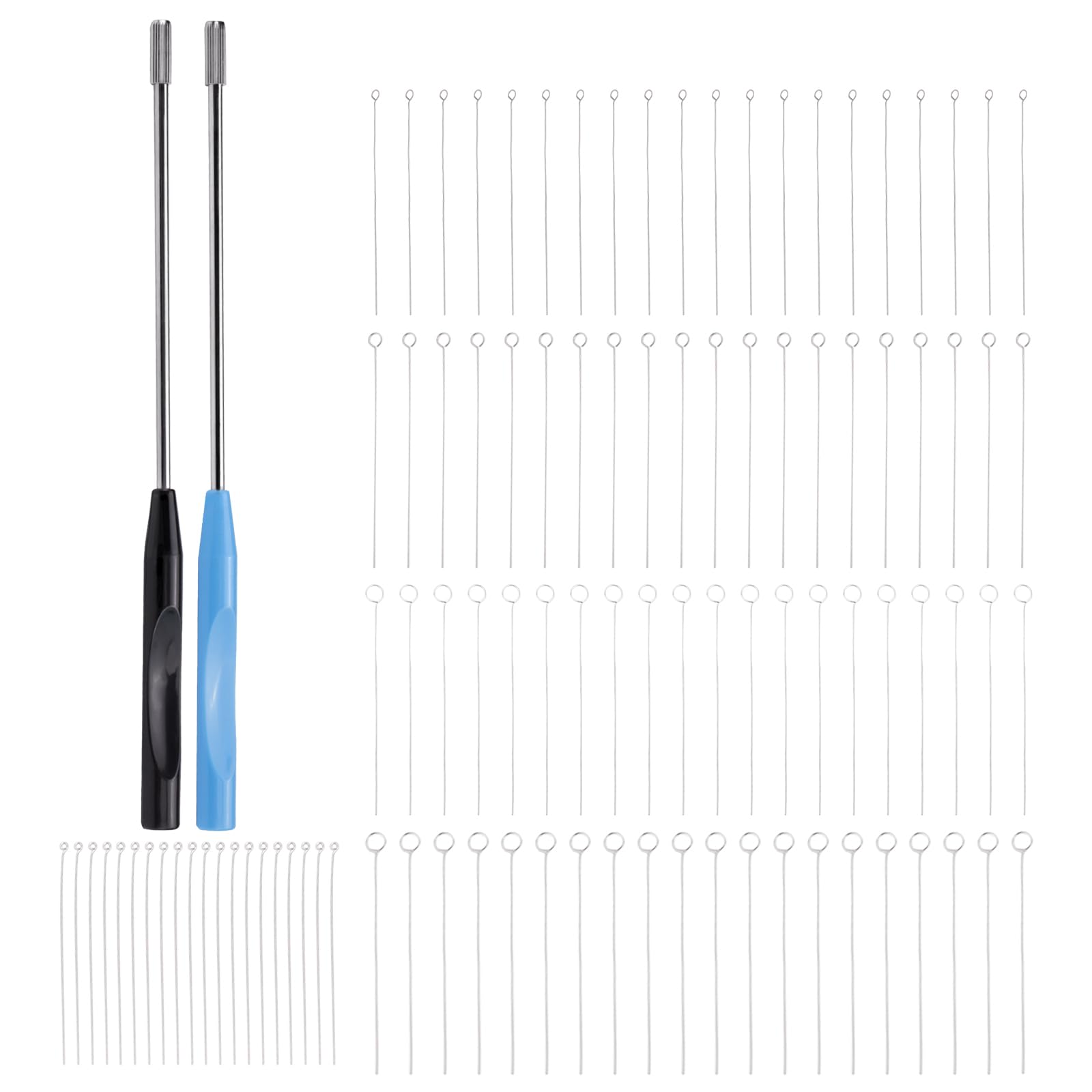 Yitexin 100 unidades de asas de inoculación de nicromo reutilizables con 2 asas de cobre, asas de inoculación de 5 diámetros, anillos de inoculación con puntas de aguja, Microbiológica (100, 5 TAMAÑO)