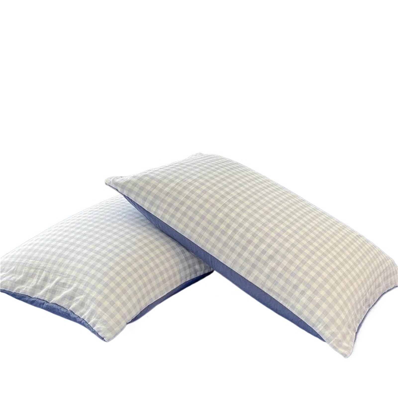 Pillowcase 2pcs Soft Pillowcases Rectangle Pillow Cover Plaid Style Pillowslip 48x74cm Cushion Covers Home Bed Case(Pudding gray)