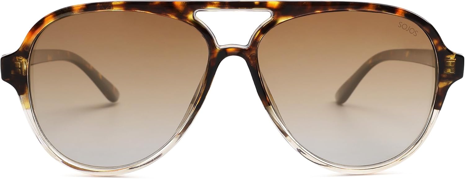 SOJOS Classic Polarized Aviator Sunglasses for Women Men, Retro Trendy Aviators Shades SJ2201 - Image 2
