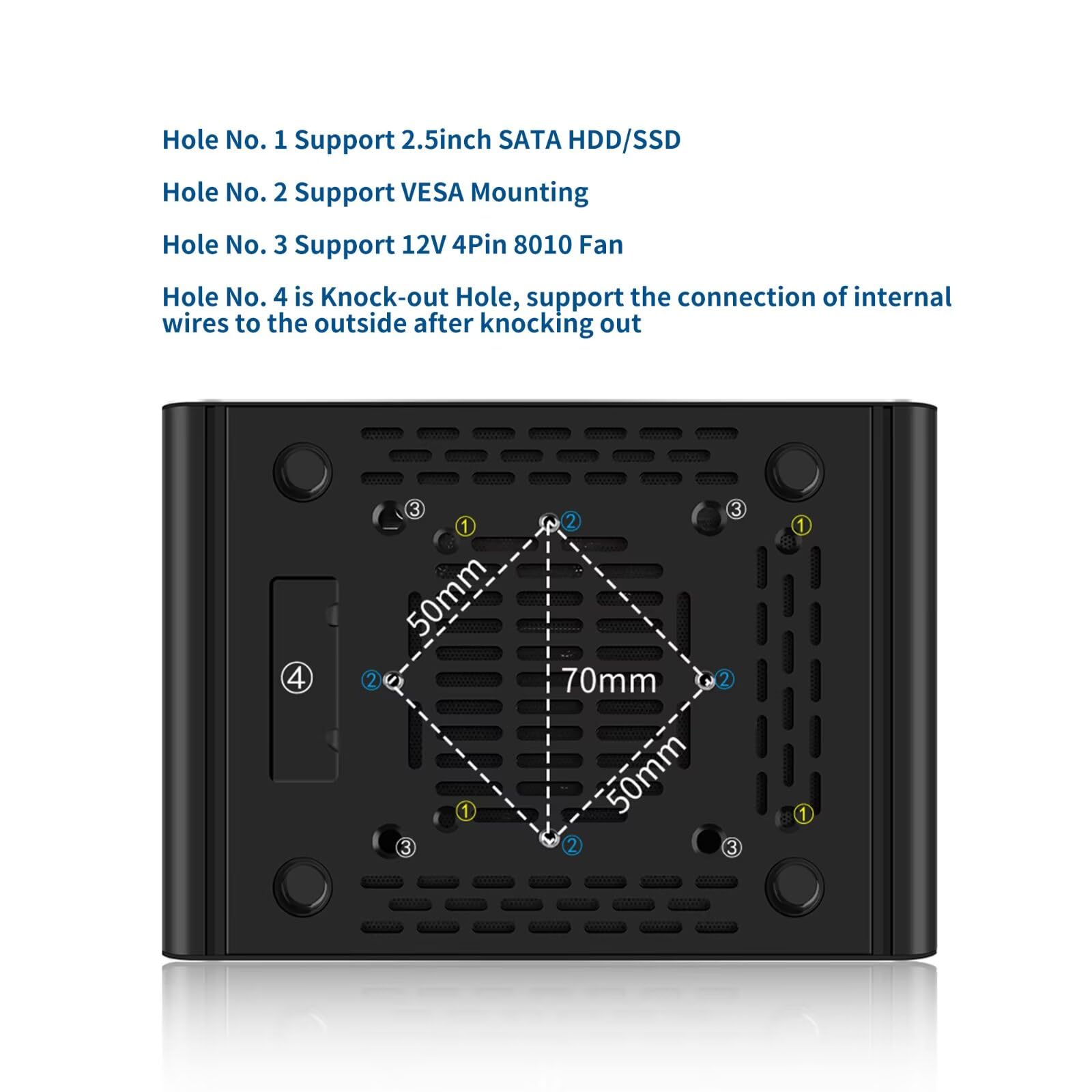 Mini Firewall PC N150 4 Core (Aufgerüstet N100), 6 x i226V 2.5GbE LAN OPNsense Hardware, DDR5 16GB RAM 128GB SSD, Fanless Micro Appliance, AES-NI, 2 xM.2 NVMe Slot, 1 xSATA3.0, USB-C