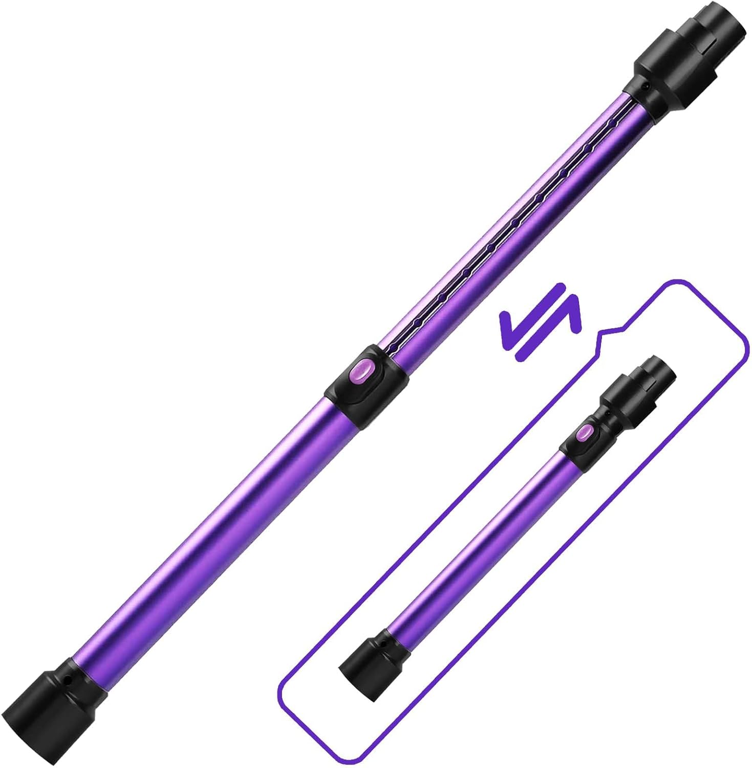 Replacement Extension Wand Compatible With Dyson V7 V8 V10 V11 V15 Stick Vacuum Cleaners, Adjustable Tube Length 17.72"-27.56", Purple Accessories