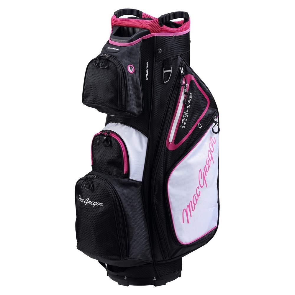 MacGregor Golf VIP Deluxe 14-Way Ladies Trolley Bag, 9.5" Top, Black/White/Pink