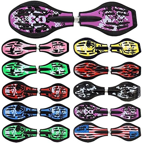 FunTomia Waveboard Original Mach1 Kugellager inkl. Tasche (Verschiedene Farbdesigns) (Lila/Blumen) Cover