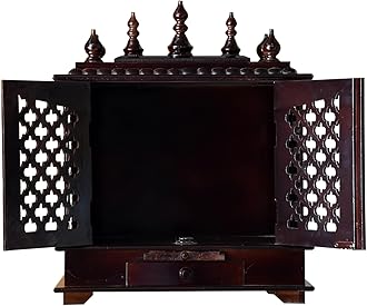 Kamdhenu art and craft Wood Home Temple (22 x 11 x 28 inch, Multicolour)