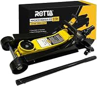 Macaco Hidráulico Jacarezinho 2,5 Toneladas Perfil Baixo Ideal para Carro Rebaixado Altura 8,5cm a 38,5cm Rotta