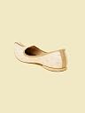 Manyavar Warm Cream Self Textured Juti|Men's Ethnic Jutti | Juttis and Mojaris (Cream) gallery image