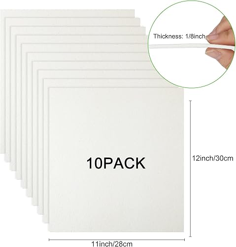 Miniatura 2 de 10 piezas de papel de horno de fibra de cerámica de 11 x 12 x 0.12 pulgadas, material de junta de cerámica de alta temperatura, papel blanco,