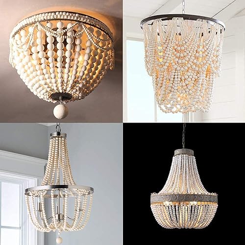 Miniatura 6 de AD Beads Cuentas de madera redondas naturales sin terminar para hacer guirnaldas, trenzas, macramé y joyería (0.787 in-200 piezas)