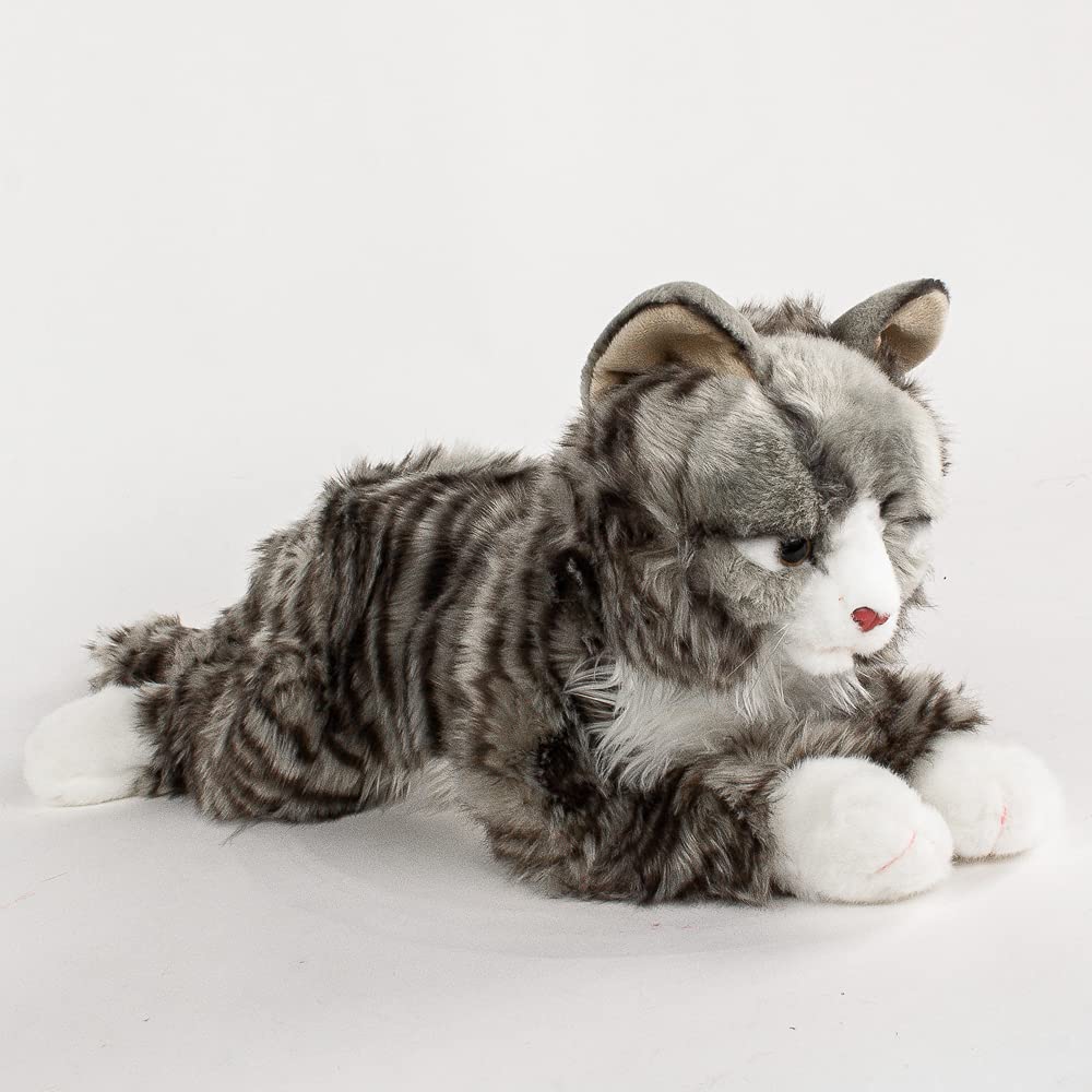Nonotse Plüschkatze – Realistisches Stofftier, 30 Cm, Getigert Oder Siam, Mit Stützblock