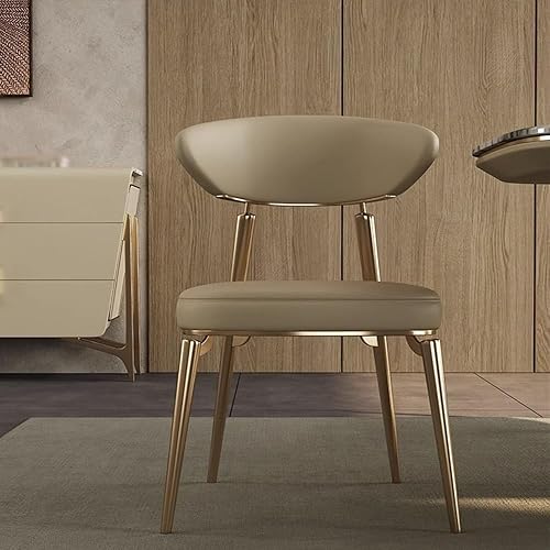 Miniatura 4 de Sillas de comedor, sillas de comedor modernas de cuero con patas de metal para cocina, sala de estar, Sillas para comedor(dorado)