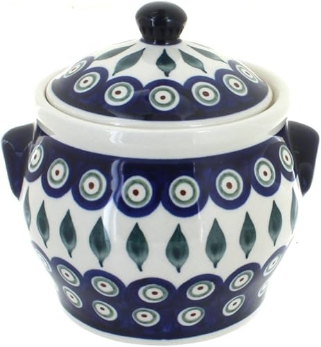 Miniatura 3 de Bote pequeño de cerámica polaca de flor de selva de rosa azul