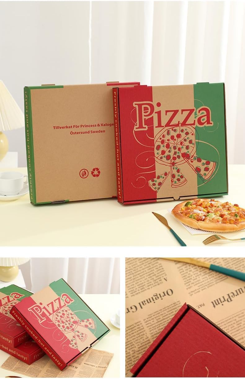 Kisigim ピザ箱 ピザボックス 使い捨て ピザパッケージ ピザケース 7-12インチ ピザ容器 デリバリー テイクアウト 持ち