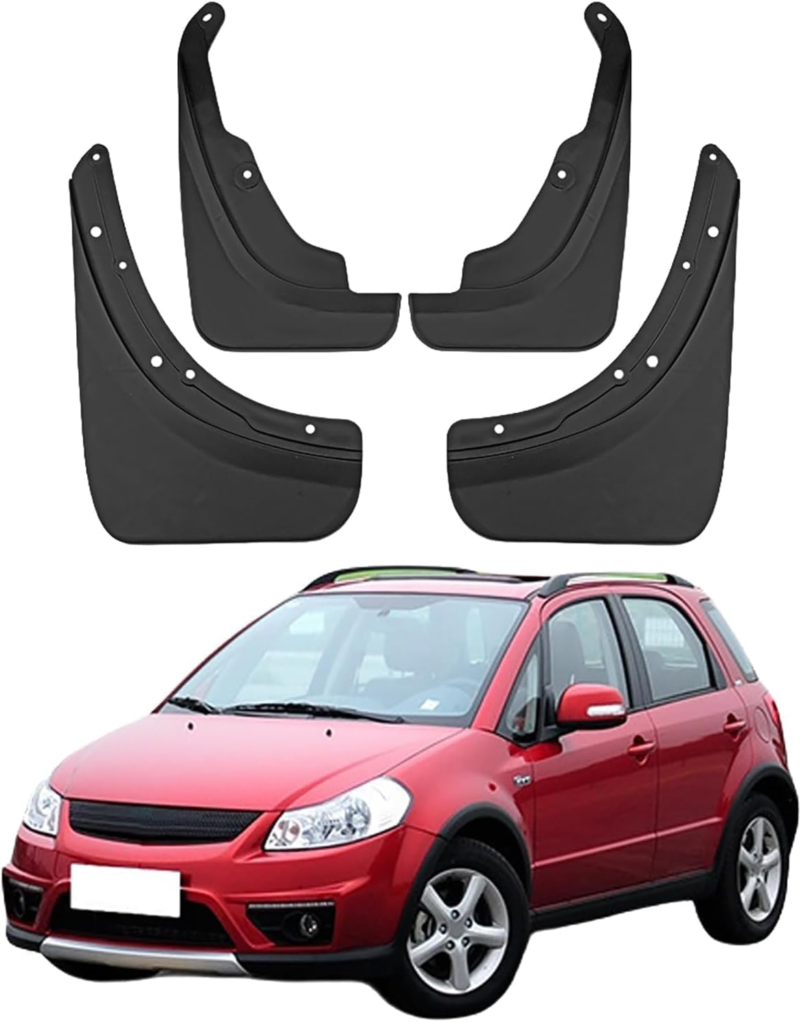 NYSLDSCO 4Pcs Premium Mud Flaps for Suzuki SX4 2007-2011 Front and Rear Splash Guards Durable Mudguards Protection Against Road Debris