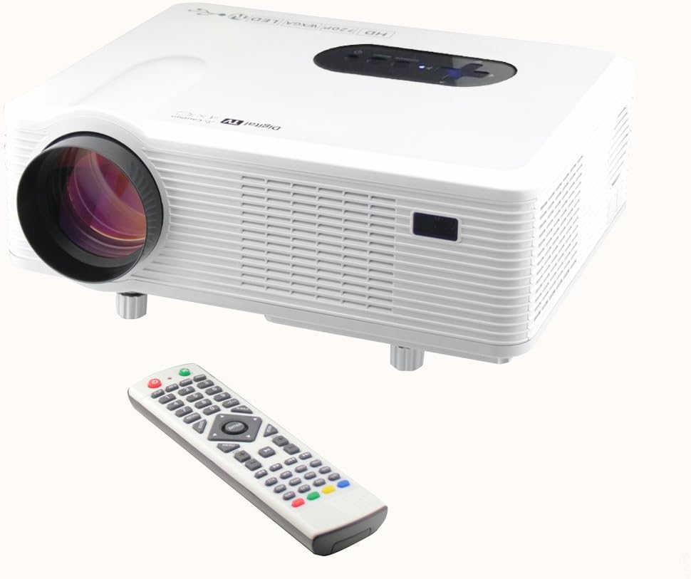 Excelvan CL720 HD Home Cinema Theater Multimedia Projector (3000 Lumens,Native 720P Suppoprt 1080P Resolution,HDMI/Analog TV/VGA/AV),White