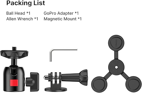 Miniatura 7 de ULANZ GO-001 Soporte de succión para cámara GoPro - Soporte de triple ventosa con patas de succión flexibles Cabeza de bola de rotación de 360 para