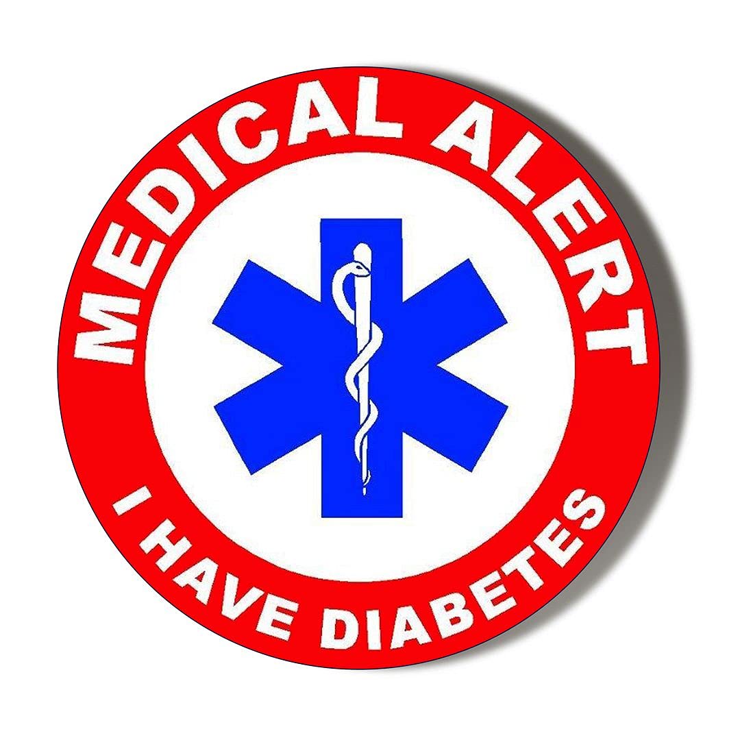 Gift Insanity Multi Red Medical Alert I Have Diabetes 10 X 49Mm Vinyl Stickers Pack Of 10