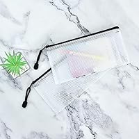 Vista 3 de Vuzvuv 30 bolsas de malla con cremallera de 9.1 x 4.5 pulgadas, bolsa con cremallera a granel, bolsa de malla para archivos, maquillaje