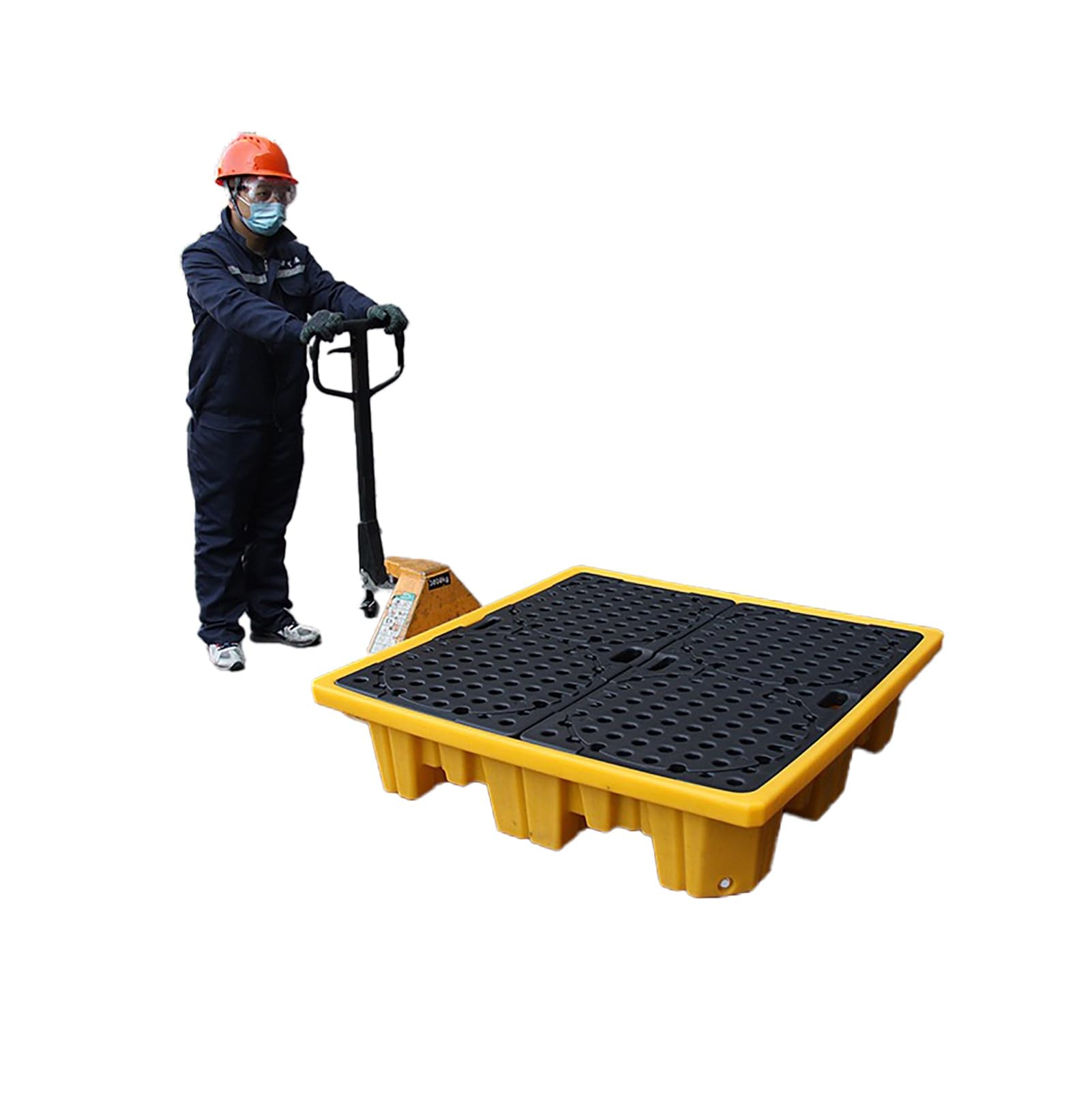 JKJZSALJ Yellow Spill Tray - 130X130X30Cm, Anti-Slip Surface, Low-Profile Plastic Spill Containment Pallet For Effective Spill Prevention & Easy Cleanup,Yellow,72x72x16cm