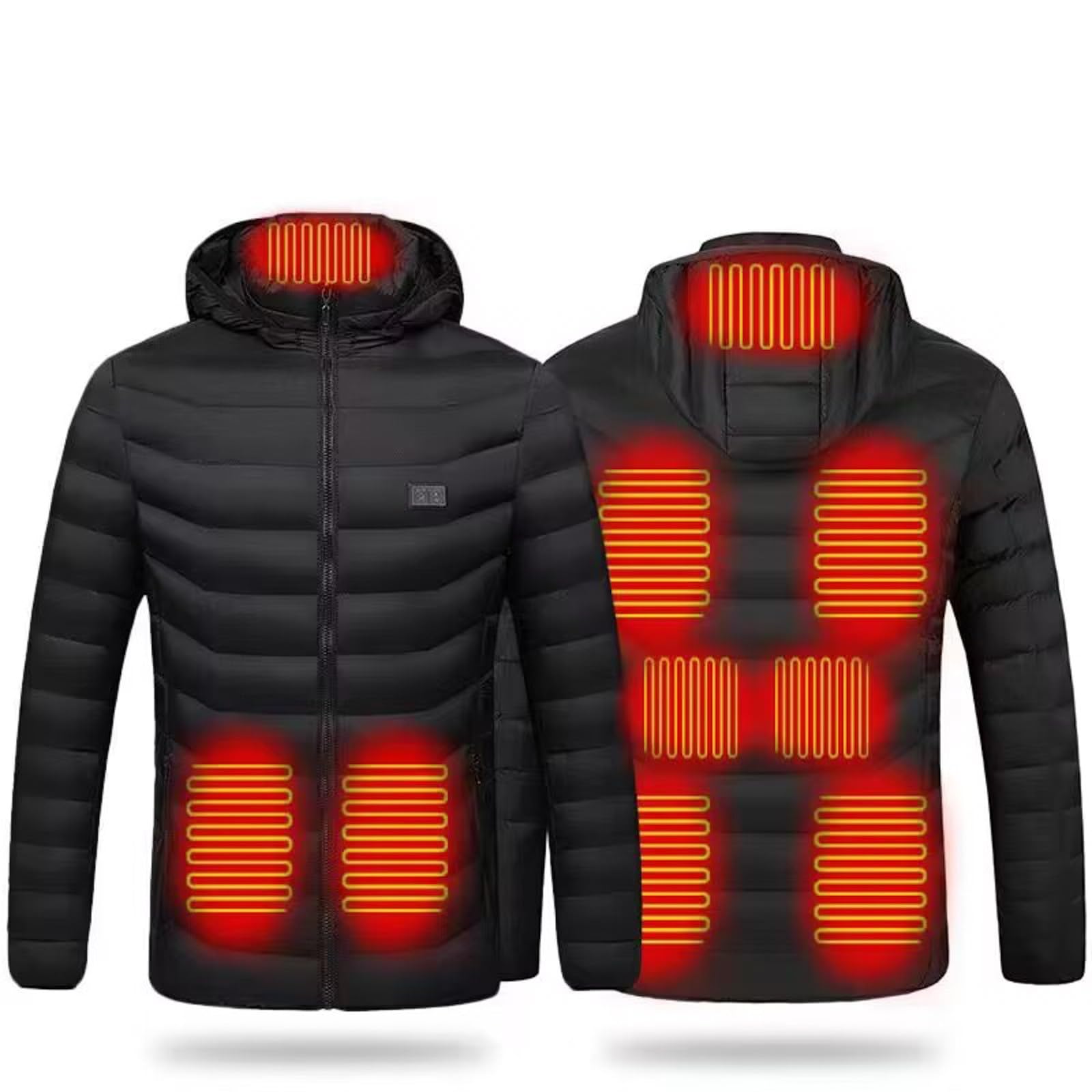 Generico Piumino Donna Elegante Curvy, Giacca da Donna Invernale Piumino,Giacche Riscaldate per Donna 9 Zone Riscaldanti Giacca Invernale Calda da Sci All'Aperto