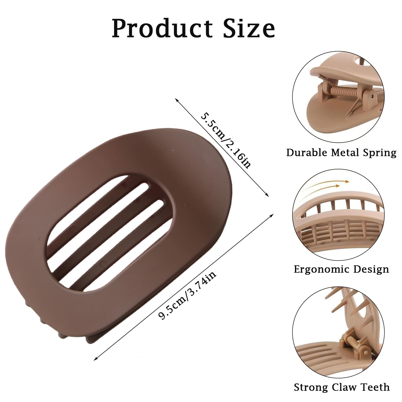 6 PCS Flat Hair Clips for Women Curved Design Hair Clips for Lying Driving - Image 2