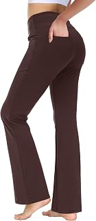 nuveti 29"/31"/33"/35"/37'' High Waist Workout Bootleg Yoga Pants Tummy Control 4 Pocket Workout Yoga Pants Flare Leggings