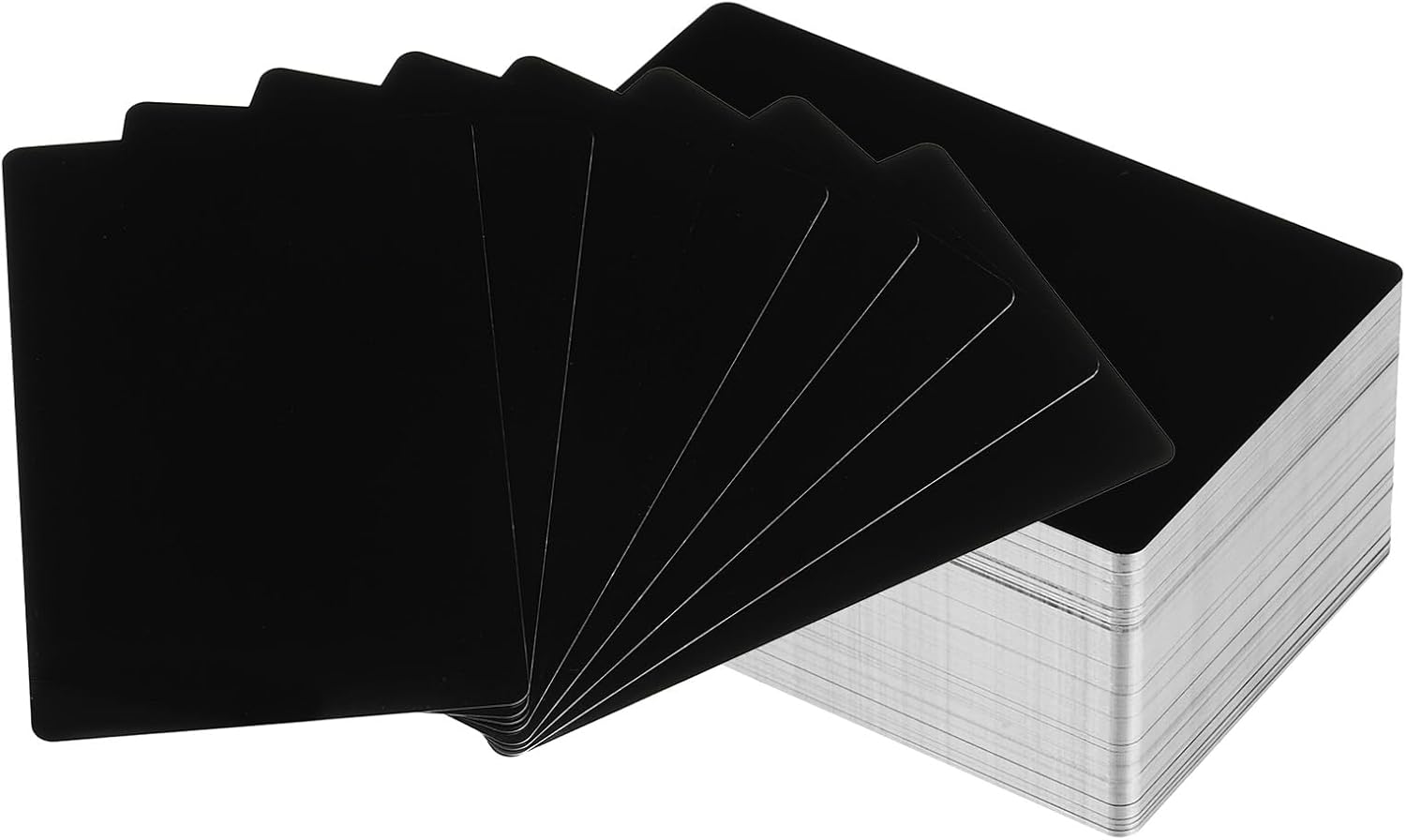 YOKIVE 200 Pcs Metal Business Card with Smooth Surface, Laser Engraving Aluminum, Great for Office, Hotel, Workshop (Black, 86 x 54 x 0.21mm)
