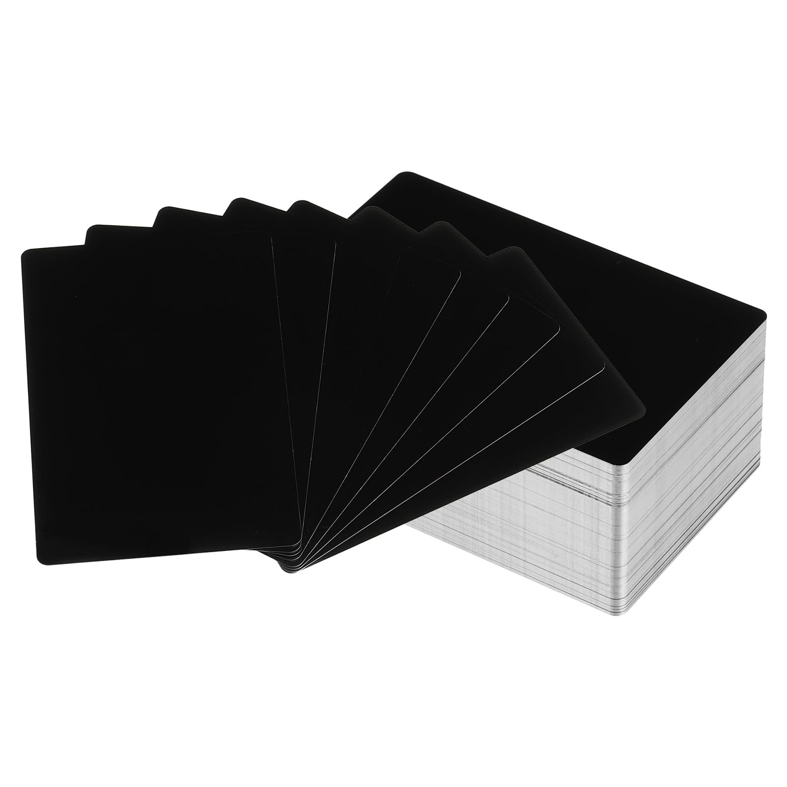 YOKIVE 200 Pcs Metal Business Card with Smooth Surface, Laser Engraving Aluminum, Great for Office Hotel, Workshop (Black