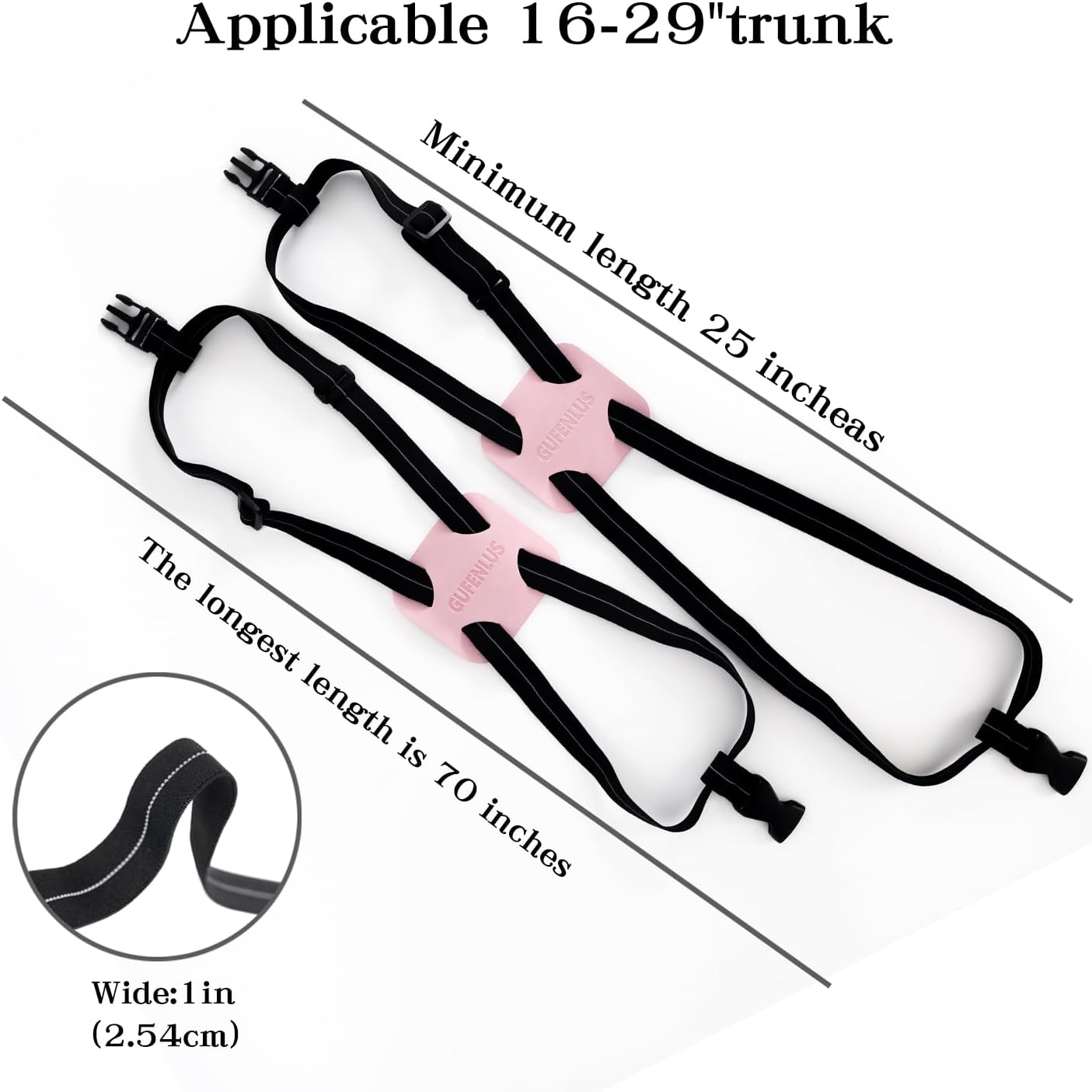 Luggage Straps for Suitcases, Luggage Bungee Straps for Attaching Bags, Travel Essentials for Suitcases Add a Bag (Black/Pink 1pcs)