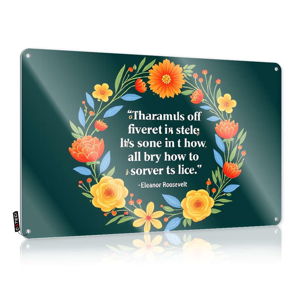 Tinsign Rustic Tin Wall Decor - Flowers Bloom, Life Blooms. -eleanor Roosevelt Rustic Wall Art Retirement Gift Easy Hang For Dressing(30X40CM)