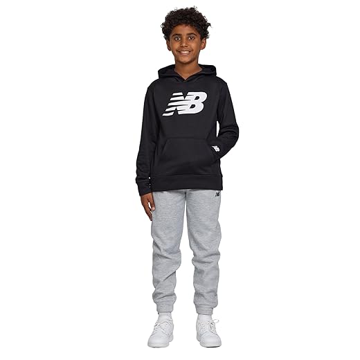 New Balance Boys & Toddlers Athletic 2 Piece – Soft Cotton Blended Fleece Hoodie & Joggers Active Sweatsuit Set (2T-12)