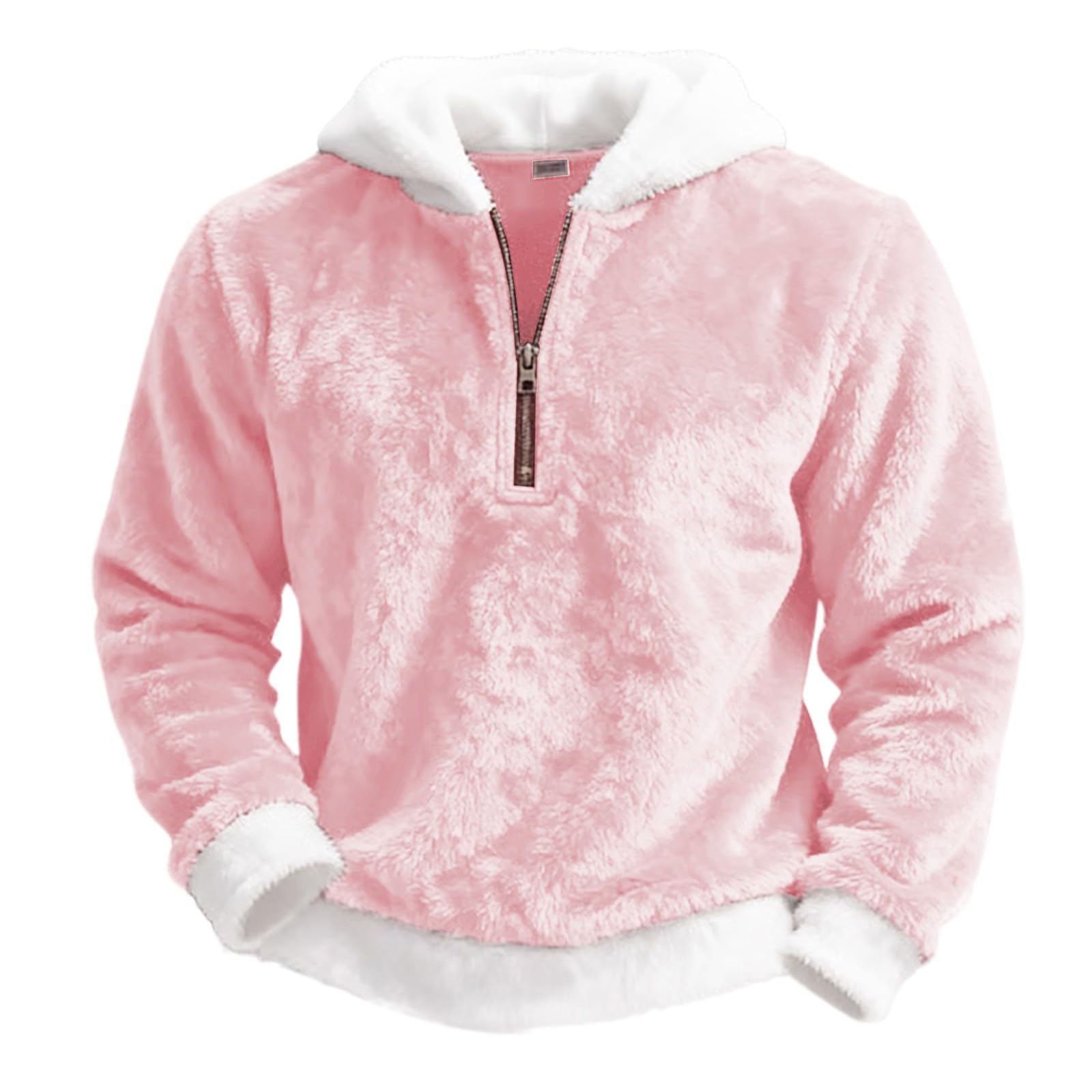 Sudadera Laboral Unisex con Capucha, De Forro Doble Faz, Cremallera, Cómoda, Informal Y Estilo. Chaqueta Verano Hombre (Pink, XXXL) Ropa Gimnasio Mangas Proteccion Solar para El Sol