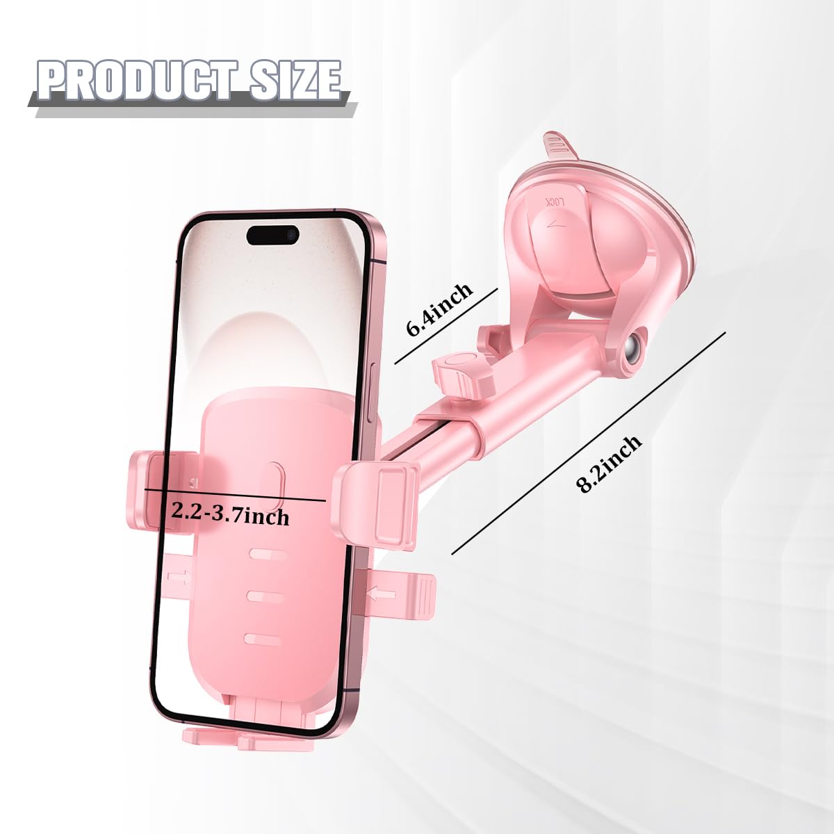 Soporte para teléfono de coche, manos libres, ventosa fuerte, soporte para teléfono celular con gancho de ventilación de aire, soporte interior para teléfono inteligente, ajuste universal