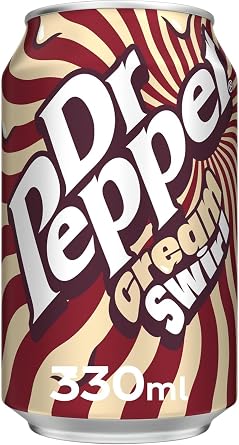 Cream Swirl 330ml Cans Pack of 24   Sparkling Soft Drink with Cream Soda Flavour   Imported American Soda Multipack DrPeepper Cream Swirl