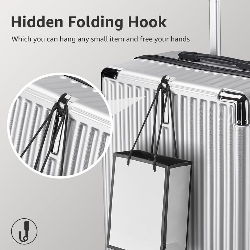 Tolino-Premium-Carry-on-Luggage-Airline-Approved-Spinner-Wheels-TSA-Lock-Hard-Shell-Suitcase-with-Metal-Corner-Perfect-Travel-Companion-for-Adults-Silver-S20inCarry-on