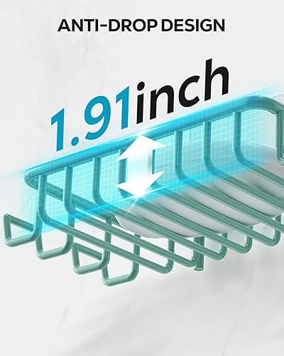 Vista 13 de Nieifi Jabonera de barra para pared de ducha con 4 ganchos, jabonera adhesiva de acero inoxidable para baño, color plateado A-Silver