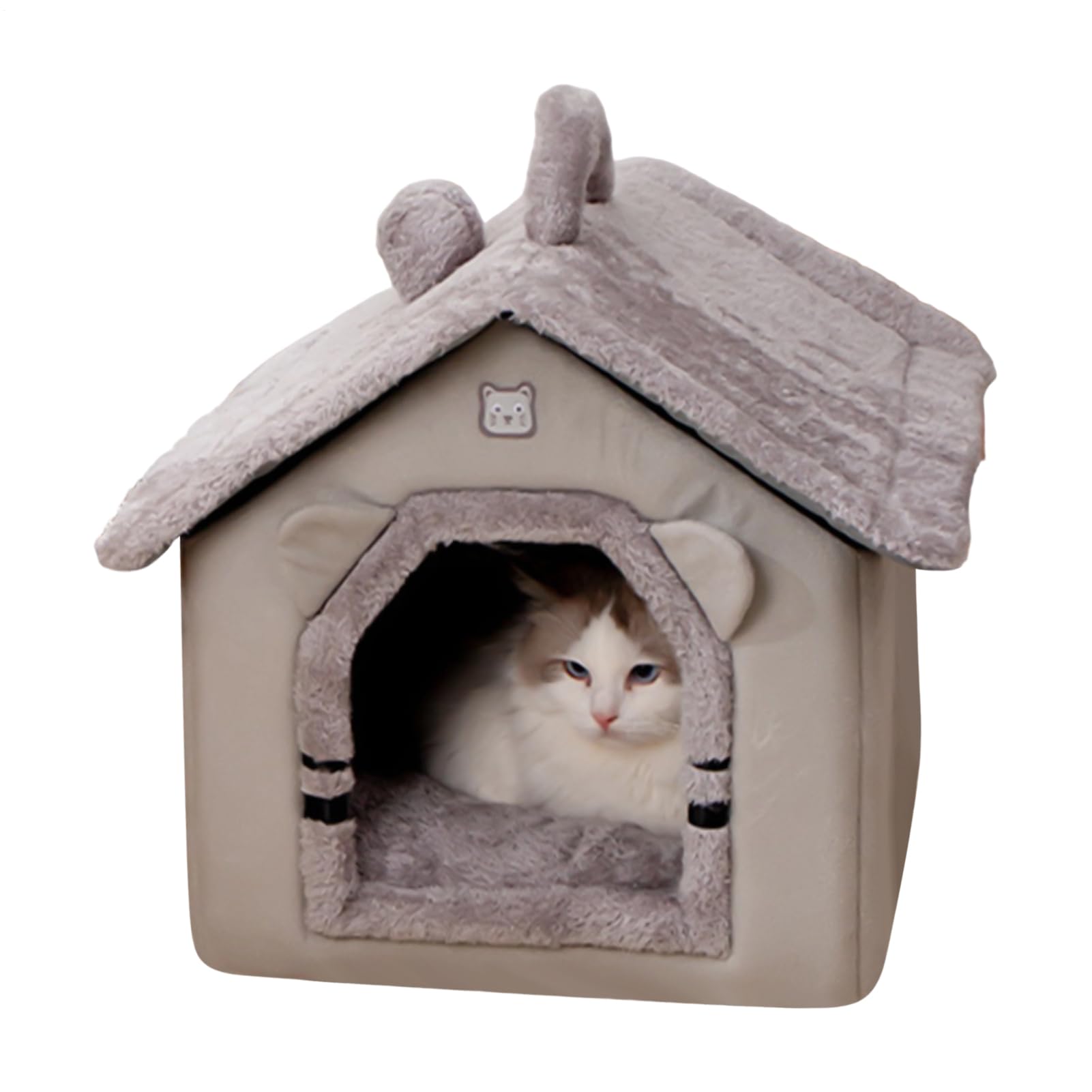 Camas para gatos de interior colchoneta tipo tienda gruesa y cálida de invierno