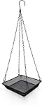 Bird Feeders Outdoor Hanging, Bird feeders with Hooks for Blue Jay, Seed Platform for Cummingbird Feeder, Black Metal Mesh Garden Bird Feters